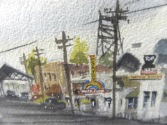 Butte Montana watercolor painting beloved citizen artist Leroy Cottom 1931-2010