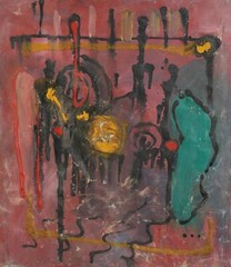 Vintage oil painting abstract composition