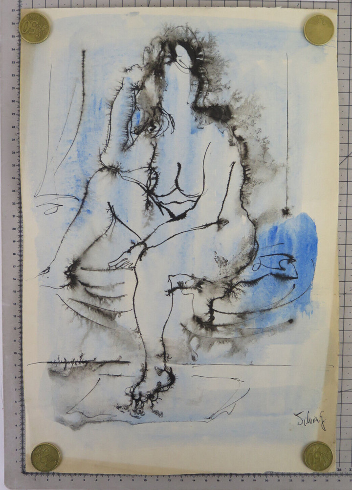 26×37 cm OLD SIGNED SKETCH FEMALE PORTRAIT PIEDMONTESE ARTIST X19.1