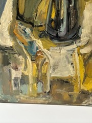 MID CENTURY PAINTING ABSTRACT STILL LIFE MODERNIST LARGE OIL CHARLES KELLER OIL