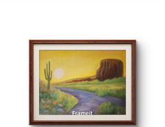 Original Colorful Southwestern Path 9×12 canvas panel