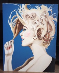 Woman w/wild hair, not signed Excellent Condition Shipping Included 14×18 Orig