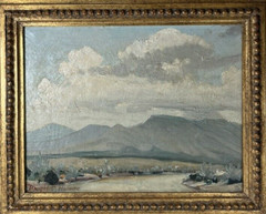 DWIGHT C HOLMES TEXAS ANTIQUE PLEIN AIR IMPRESSIONIST DESERT LANDSCAPE PAINTING