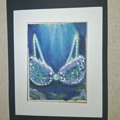 ACEO painting mermaid in the ocean theme „Fully Supported“ by Stacy Singleton