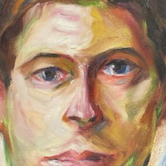 Lot Of 2 Original Portraits Young Woman & Dog; Young Man Acrylic On Canvas 11×14