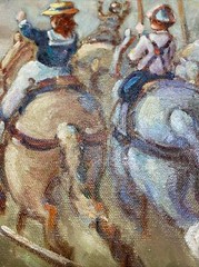 Framed 30”x 26” Original Painting on Canvas-Charles Parker-Carousel in the Park