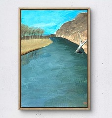 Laeknapes Winter Woe Art 10×7 Original Abstract Paper Home Painting Landscape