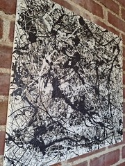 Original Abstract Action Painting jackson pollock style signed Canvas Art