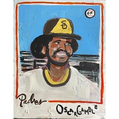Oscar Gamble Original Acrylic on Canvas 11×14 by Sergio Santos @ElSantosWorld