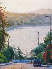 Eric McLean “End of the Road” Plein Air Original Oil Board 8.5″ x 11.5″