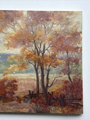 ANTIQUE IMPRESSIONIST PAINTING LANDSCAPE AMERICAN HENLINE LISTED FAMOUS AS IS