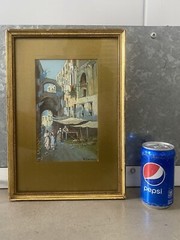 🔥 Antique Old Italian European Impressionist Cityscape Painting, Yves GIANNI