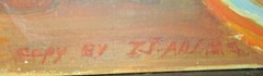 I J.ADAMS BESSIE ROSS FLAG MAKER VINTAGE OIL ON CANVAS PAINTING