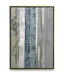 Hungryartist -Original Oil Painting of abstract stripes on Canvas 24×36 Framed