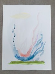 Original Abstract Art Watercolor on Paper Signed Tracy Eau Claire Wind Swept