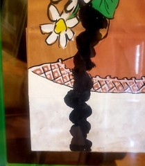 SAN ANTONIO TEXAS ARTIST ADRIEL SQUEAKY MCGILL 11″ X 18″ FIESTA LADY DAISIES