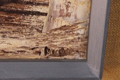 Old World City Village Mediterranean Street Scene Oil Painting On Board Signed