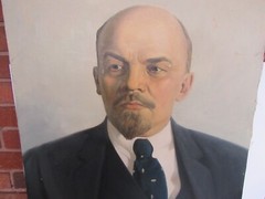 Vintage Original Soviet Union Vladimir Lenin Oil Painting on Canvas (31.5″)