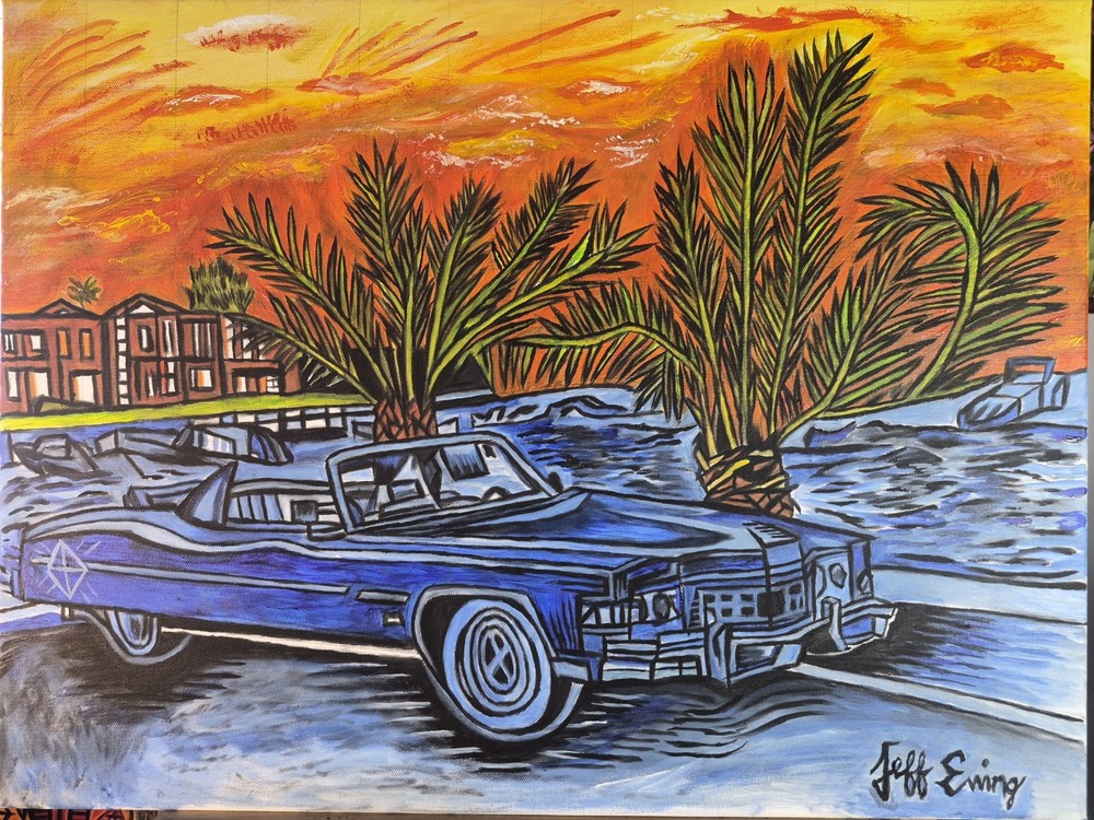 „Cadillac -Diamond In The Back“ Painting By Jeff Ewing