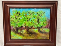 The Ol‘ Apple Orchard“ original Acrylic framed Painting by Suzanne Norman