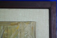 Rare Vintage Aleksandrs Nuksa „Sunflower“ Oil Painting Canvas on Board 1968