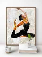 TITA PAINTZ Woman Yoga Pose Portrait Hand Painted 11×14 Canvas Wall Art