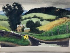 Original Doris Reynolds Watercolor Landscape Painting ~ Country Road