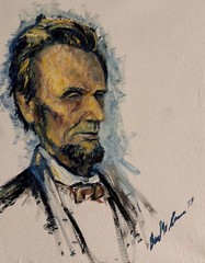 Abraham Lincoln Portrait Art Original Oil Painting Canvas Artist Daniel W Green
