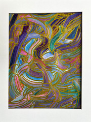 Painting Original Abstract Art Matted 11×14 Modern Acrylic Wall Decor Jimarieart