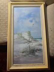 S Melton „Seaside With Gulls Scene“ Oil On Canvas Painting – Signed And Framed