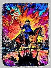 Dark Mountain Arts – Cowboy Horse Cavalry Hand Drawn and Signed Artwork Print