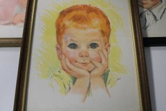 Lot of 4 Art prints, 15 1/2 x 12 1/2, Framed little boy baby, frames your choice