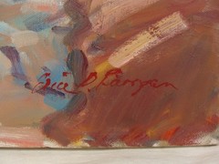 Elise D Pieropan Bass Rocks Gloucester Seascape O/C Painting