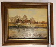 Original Oil Painting Landscape 1985 Signed By A. Kaeding 31x37cm Vintage