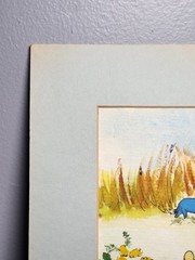 Winnie The Pooh & Friends Original Watercolor Painting Signed Art Nursery VTG