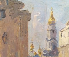 Oil painting Kharkiv Ukrainian painter Unframed Decor original landscape art