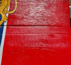 NORWAY NORWEGIAN COAT OF ARMS ON WOOD 20″x 21+“ WALL HANGING HAND PAINTED