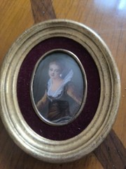 Miniature Portrait “ L‘ Study After Fragonard “ Signed Hill IN The Taste From