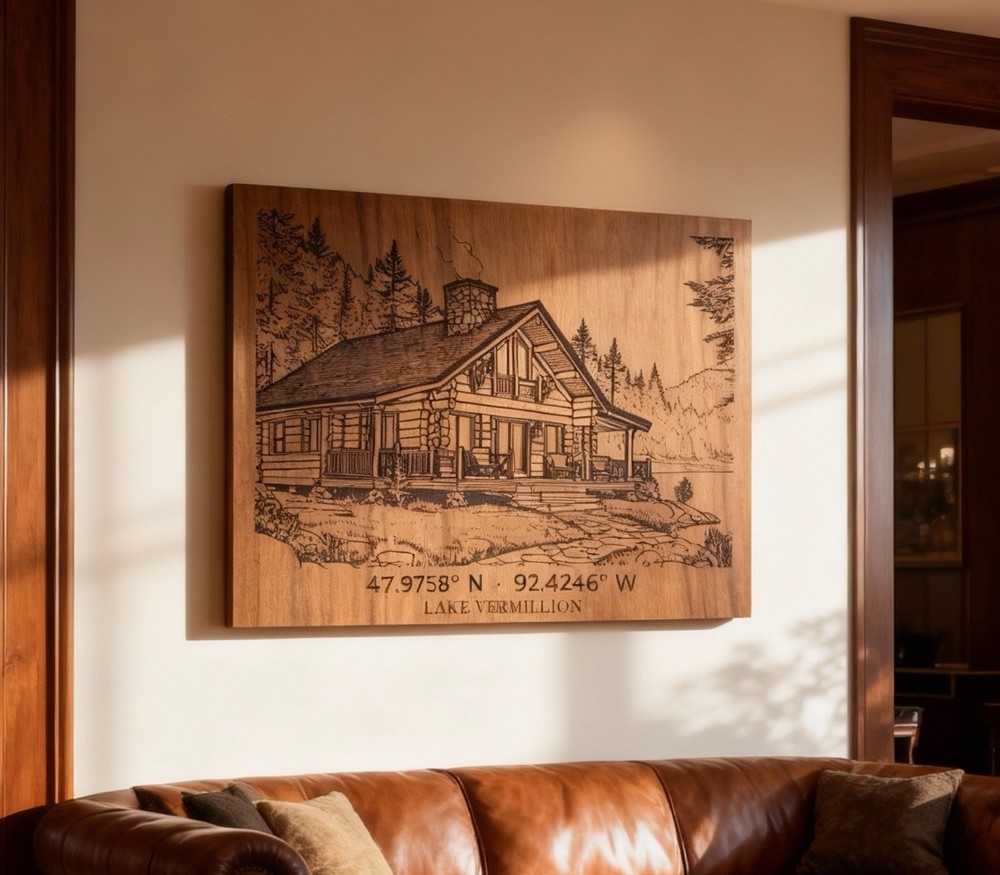 Custom Architectural Wood Engraving | Heirloom Home & Property Portrait