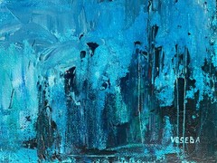 Original Abstract Acrylic Painting on Canvas Board – Abstract Landscape 14×18 in
