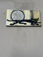 Cat Gold Silver Texture Art 60×30 Canvas Abstract Unique Textured Picture