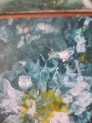 Lily Auger (1949 – ) „White and Green Explosion“ 2 Acrylic on Canvas