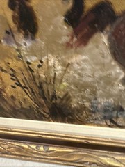 31×28” Large Signed Real Oil On Canvas Painting Wild Horses Stallion Equine