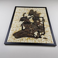 Large Original Signed Batik Painting 37.5×30.5 Framed Art – Rama & Shinta