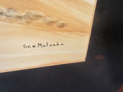 Gen Matucha FINGER PAINTING ANGEL Fish FRAMED Genevieve SNAIL