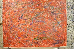 Jackson Pollock Style Giant Canvas Painting 84”X62” (7 Foot) Abstract Modern XL
