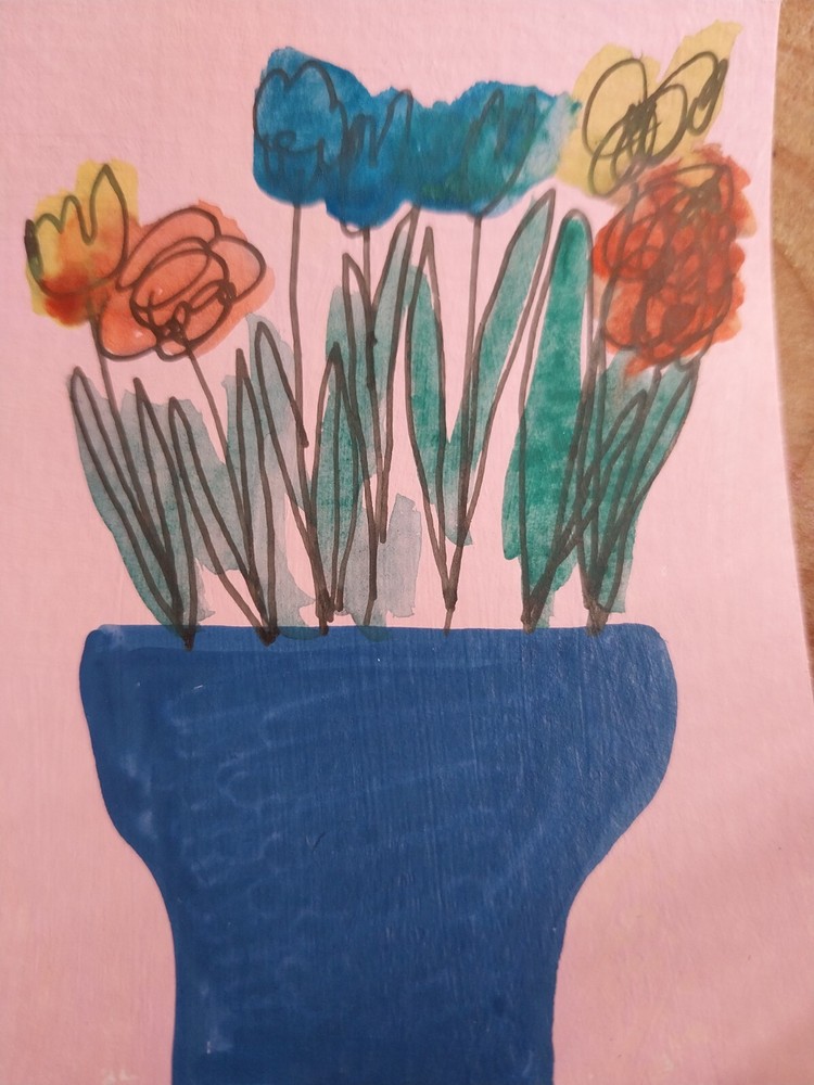 G.A.Titan Acrylic Painting IMPRESSIONISM Flowers vase BOTANICAL Artwork