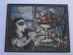 FINEST ZEV DANIEL HARRIS PAINTING EXPRESSIONISM CHAGALL STYLE ERA MODERNIST BIRD