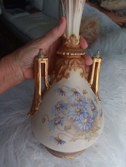 Art Noveau Vase 13X 7. 1 X2 Handmade Paint. Soo Gourgeus 1883 .perfect Cond.