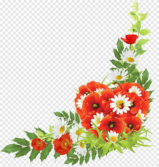 red, white, and green flowerr Design Art Size 4500x5400px